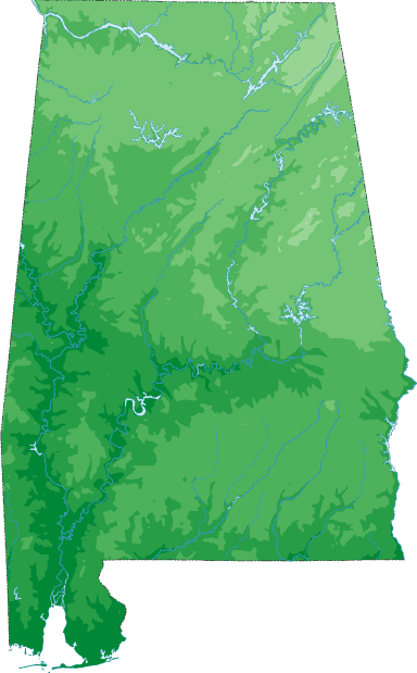 Alabama topo map