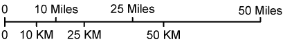Alabama map scale of miles