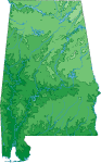 Alabama topographical map