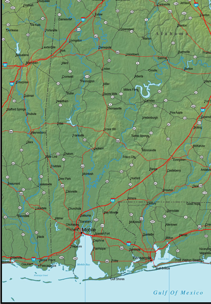 southwest Alabama map